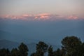 The Himalayas at sunset from Nagarkot in Nepal Royalty Free Stock Photo