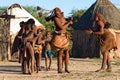 Himba people perform traditional dance.