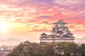 Himeji Castle in the autumn in Japan Royalty Free Stock Photo