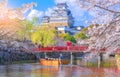 Himeji Castle with beautiful cherry blossom,Himeji Castle is famous cherry blossom viewpoint in Osaka, Japan Royalty Free Stock Photo