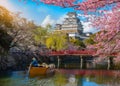 Himeji Castle with beautiful cherry blossom,Himeji Castle is famous cherry blossom viewpoint in Osaka, Japan Royalty Free Stock Photo