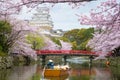 Himeji Castle with beautiful cherry blossom in spring season at Hyogo near Osaka, Japan. Himeji Castle is famous cherry blossom Royalty Free Stock Photo