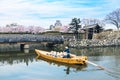 Himeji Castle with beautiful cherry blossom in spring season at Hyogo near Osaka, Japan. Himeji Castle is famous cherry blossom Royalty Free Stock Photo