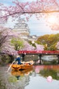 Himeji Castle with beautiful cherry blossom in spring season at Royalty Free Stock Photo