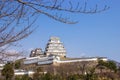 Himeji castle during cherry blossom time. Royalty Free Stock Photo