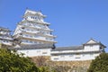 Himeji castle during cherry blossom time Royalty Free Stock Photo