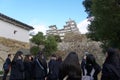 Himeji Castle Himeji-jo in the Hyogo Prefecture of Japan, With group of student field trip