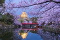 Himeji, Japan at Himeji Castle`s Surrounding Moat in the Spring Season Royalty Free Stock Photo