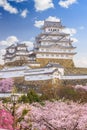 Himeji, Japan at Himeji Castle during spring cherry blossom season Royalty Free Stock Photo