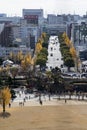 Aerial view of Himeji downtown from Himeji castle in Hyogo, Japan Royalty Free Stock Photo