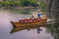 Himeji - June 02, 2019: Boat tour near the iconic Himeji Castle in the region of Kansai, Japan Royalty Free Stock Photo