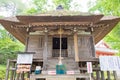 Himemachi-Fudo Hall at Takkoku-no-Iwaya Bisyamondo Hall in Hiraizumi, Iwate, Japan. The temple was