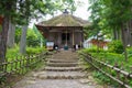 Himemachi-Fudo Hall at Takkoku-no-Iwaya Bisyamondo Hall in Hiraizumi, Iwate, Japan. The temple was