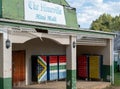 The Himeville mini mall with mailboxes painted in the colours of the South African flag. Royalty Free Stock Photo