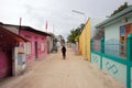 Himmafushi Island town street Maldives Royalty Free Stock Photo