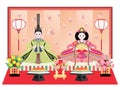 Hina doll of male and female of the Doll\'s Festival. Royalty Free Stock Photo