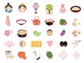 Hinamatsuri icon set.