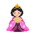 Hinamatsuri female hina doll pixel art