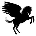 Hind Legs Pegasus Silhouette Royalty Free Stock Photo