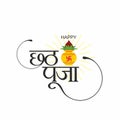 Hindi Typography - Happy Chhath Puja - Means Happy Chhath Prayer - An Indian Festival