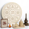 Hindu background concept on white background Royalty Free Stock Photo