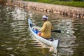 Hindu on a boat