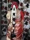 Hindu bride showing her back with long hair Royalty Free Stock Photo