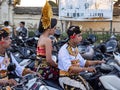 Hindu clothes ceremony go to Bali festival October 11 2019, Bali, Indonesia