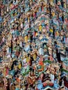 Hindu colorful Gods statues on a gopuram in India