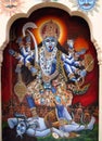 Hindu colorful Gods statues in India