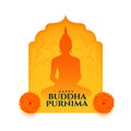 hindu cultural buddha purnima festive card with floral design