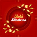 hindu cultural shubh dhanteras wishes card for blessings and prosperity