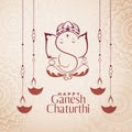 Hindu culture festival of ganesh chaturthi background Royalty Free Stock Photo