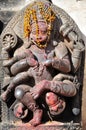 Hindu Deity at Bhaktapur Durbar Square Royalty Free Stock Photo