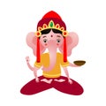 Hindu deity Ganesh with elephant face vector illustration