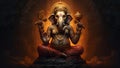 Hindu Deity Ganesha: Divine Elephant God, Spiritual Artwork, Religious Iconography, Indian Culture