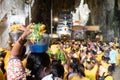 Hindu devotees entering Batu Caves during Thaipusam festival Royalty Free Stock Photo