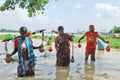 Shiva devotee bathing during holy festival of shravan month