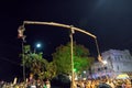 Hindu devotees hanging in air for Charhak festival, for welcoming Bengali new year 1424.