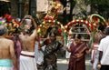 Hindu devotees take procession of lord Subramanya swamy,Hyderabad,India Royalty Free Stock Photo