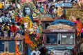 Hindu devotees transport Ganesha Idols