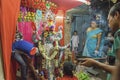 Hindu devotees worshipping Goddess Kali