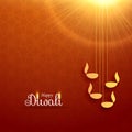 Hindu diwali festival greeting card design with hanging lamp and