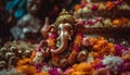 Hindu elephant statue symbolizes spirituality and prosperity in Indian culture generated by AI