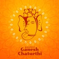 Hindu festival of ganesh chaturthi greeting background