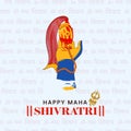 Hindu Festival of Happy Maha Shivaratri Celebration Concept with illustration of Lord Shiva And Goddess Parvati Hands Together on