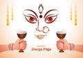 .Hindu festival shubh navratri or durga puja celebration card background Royalty Free Stock Photo