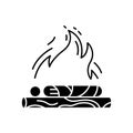 Hindu funeral ceremony black glyph icon