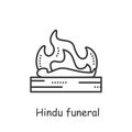 Hindu funeral line icon. Editable illustration