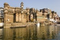 Hindu Ghats - Varanasi in India Royalty Free Stock Photo